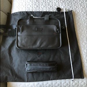 Tumi Black Leather Computer Bag NEW/Never Used